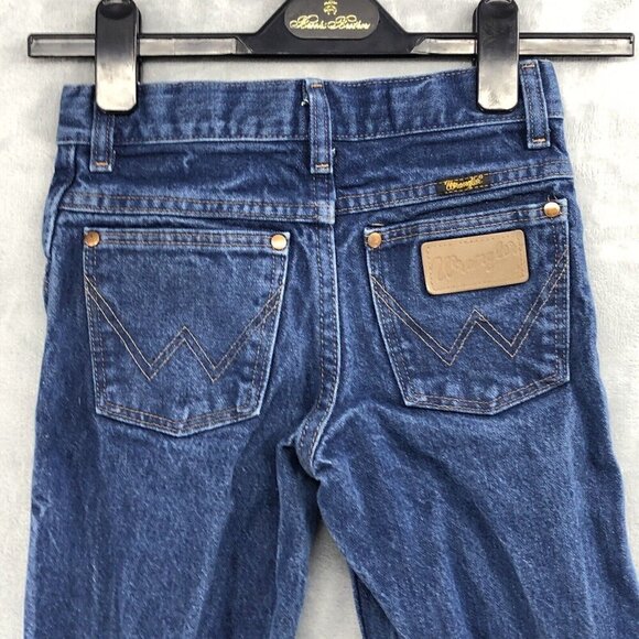 Wrangle Jeans Boys 9 Reg Straight Leg Blue Medium Wash Adjustable Waist Ranch - Picture 4 of 9